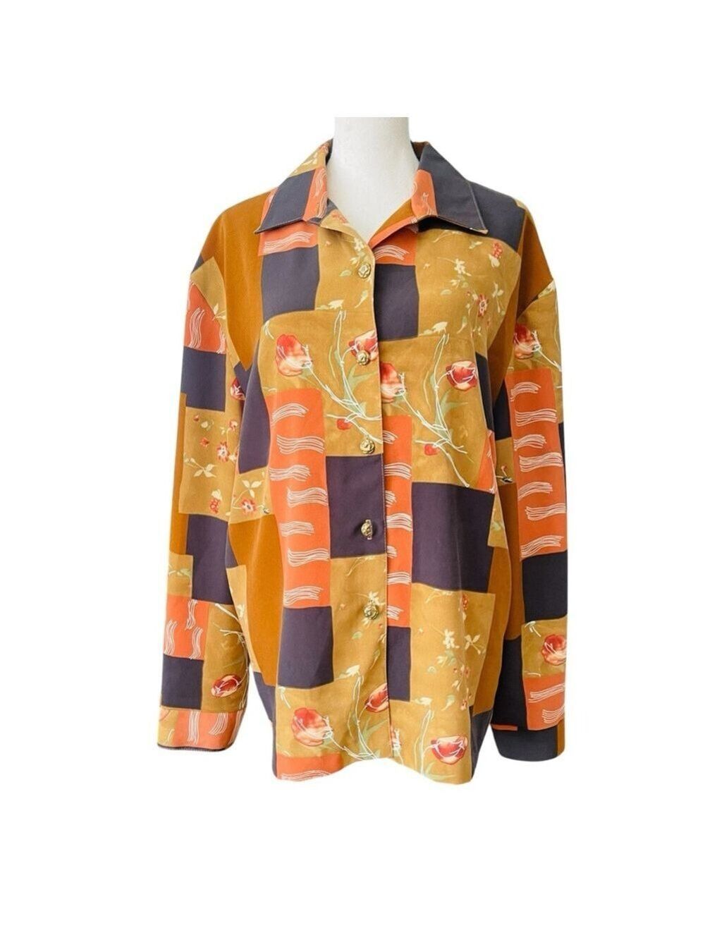 Lighthouse Point Colorful Patchwork Long Sleeve Shirt